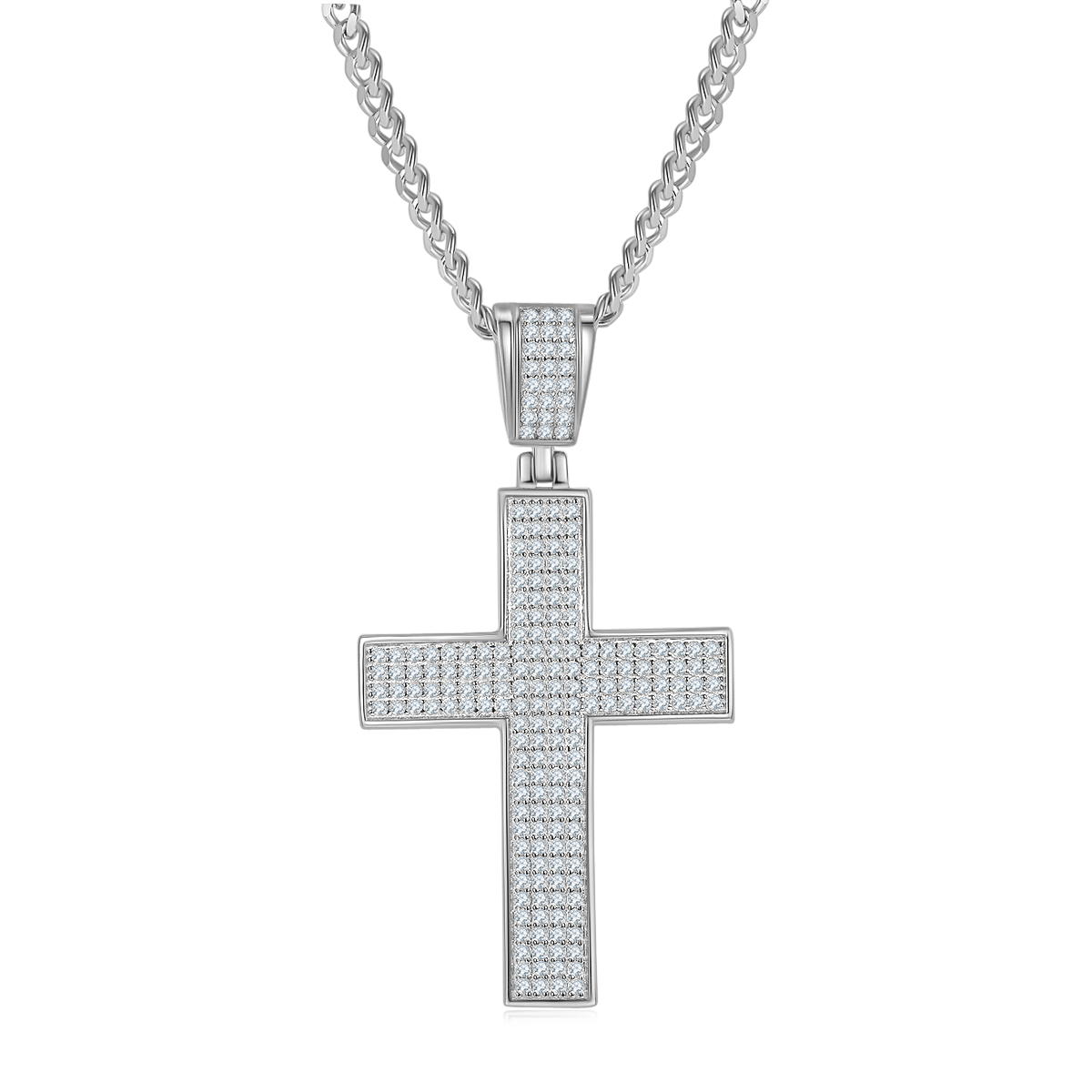 Classic luxury cross necklace S925 silver pendant Moissanite cherry stone D-grade